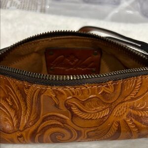 Embossed Leather Wristlet